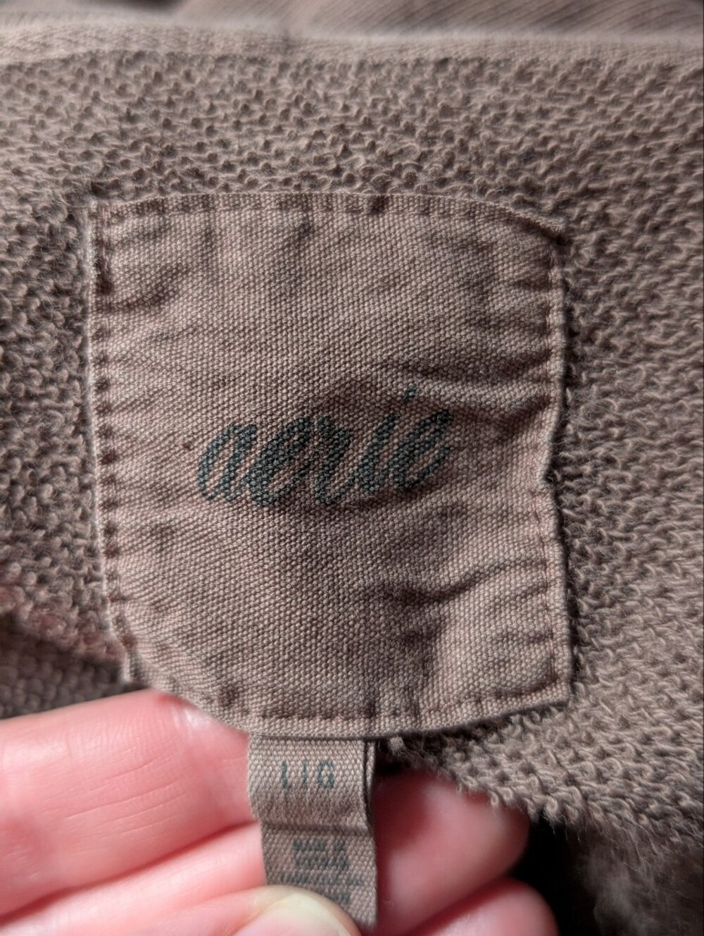 Aerie Large Mocha Brown Oversized Slouchy V-Neck Hooded Sweatshirt Lounge - Picture 4 of 5